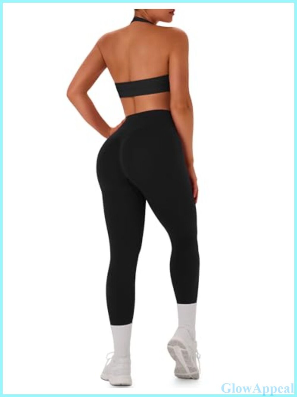 Halter Sports Bra and Scrunch Butt Leggings Workout Set